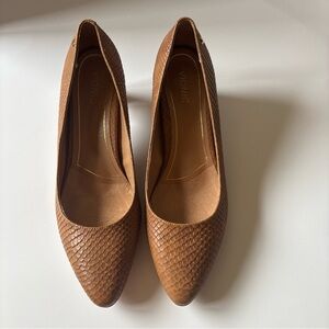 Vionic Women's Madison Mia Brown Snakeskin Embossed Heels Womens 9.5 NWOT